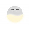 Segnapasso Led Notturno Rotondo Caricabatteria 2 Porte USB Caricatore 2A Sensore Crepuscolare 