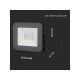 Faro Led Flood Light Carcassa Nera 20W RGB CCT Dimmerabile IP65 Bluetooth 3 in 1 Controllabile da App V-TAC