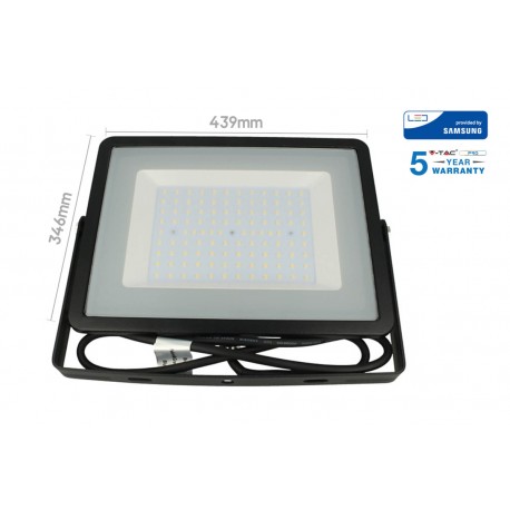 Faro Led Flood Light 200W IP65 Bianco Freddo Super Slim 56mm Carcassa Nera Samsung Garanzia 5 Anni