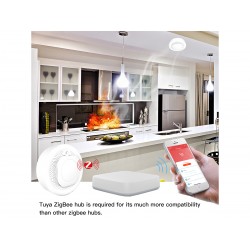 ZigBee Sensore Fumo Rilevatore di Incendio Allarme Antincendio