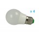 4 PZ Lampade Led E27 Bulbo 3W