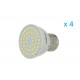 4 PZ Lampade Led E27 Spot 3W pari a 30W Diametro 50mm Con 48 smd 2835