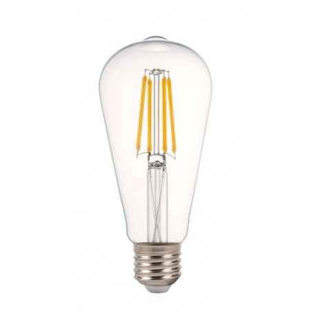 Lampada Filo Led a Filamento E27 ST64 4W Bianco Caldo 2200K Cover Amber Vintage