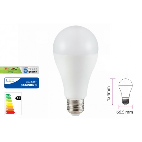 Lampada Led E27 A65 17W Bulbo Sfera Chip Samsung Garanzia 5 Anni