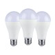 3 PZ Lampada Led E27 A65 15W Forma Bulbo Sfera 1350 Lumen