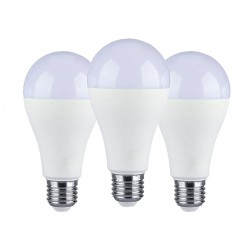 3 PZ Lampada Led E27 A65 15W Forma Bulbo Sfera 1350 Lumen