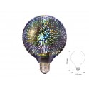 Lampada A Led E27 G125 Globo Filamento Effetto Speciale 3D In Vetro 3W 3000K