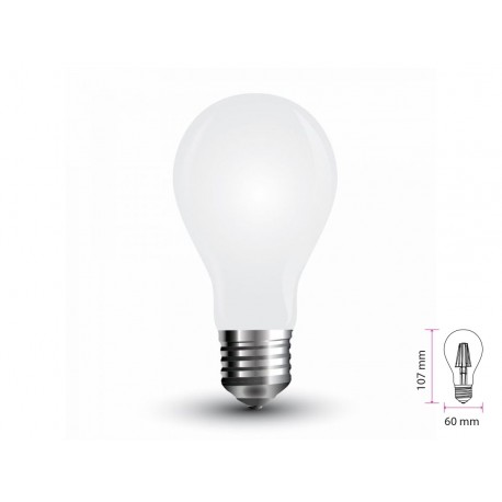 Lampada Led Con Filamento E27 A60 4W In Vetro Bianco 360 Gradi