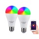 2 Pezzi Lampade Led E27 Wifi Smart A65 15W 1500lm RGB + CCT 