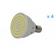 4 PZ Lampade Led E14 Spot 4W pari a 40W Bianco Caldo Diametro 50mm Con 80 smd 2835