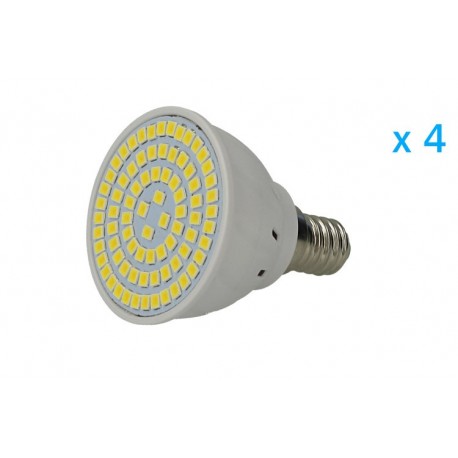 4 PZ Lampade Led E14 Spot 4W pari a 40W Bianco Caldo Diametro 50mm Con 80 smd 2835