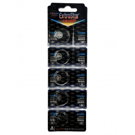 Pila Batteria A Bottone Extrastar CR1025 3V Confezione Da 5 Pile