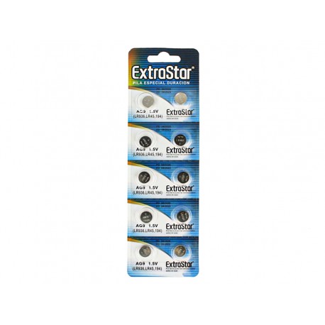 Pila Batteria A Bottone LR927 LR57 195 1,5V Extrastar AG7 Confezione Da 10 Pile