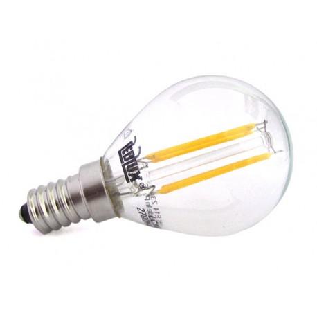 Lampada Filo Led Con Filamento E14 G45 4W pari a 40W 360 Gradi Bianco Caldo 2700K Bulbo Globo Piccolo Sfera SKU-43001