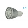 4 PZ Lampade Led GU10 Cob 6W 220V Bianco Caldo 3000K Carcassa Alluminio