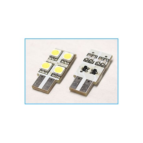 Led laterale T10 W5W 4 Smd 5050 No Polarità Bianco 12V 