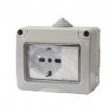 KIT CONTENITORE STAGNO 1 PRESA UNIVERSALE E COPERCHIO IP55 IMQ