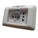 Placca con Coperchio Supporto Stango Idrobox IP55 Compatibile Con Bticino Living Light 3P Bianco