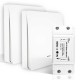 Telecomando Interruttore RF 2 Tasti RF 433MHz TUYA, Smart Life 3V Con Pile CR2032 86X86X16mm IP20 CE SH4492