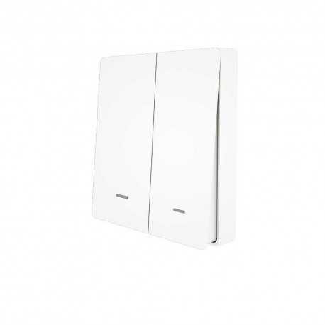 Telecomando Interruttore RF 2 Tasti RF 433MHz TUYA, Smart Life 3V Con Pile CR2032 86X86X16mm IP20 CE SH4492