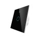 Interruttore Da Parete Touch WIFI Matter 1 Tasto Nero  WIFI 2.4G RF 433MHz,Bluetooth BLE Mesh TUYA