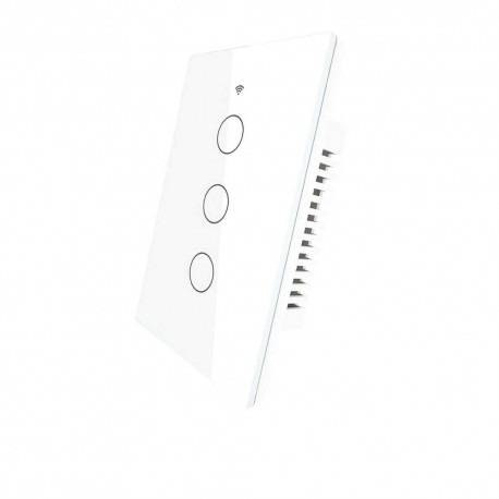 Interruttore Da Parete Touch WIFI Matter 3 Tasti Bianco  WIFI 2.4G RF 433MHz,Bluetooth BLE Mesh TUYA