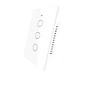Interruttore Da Parete Touch WIFI Matter 3 Tasti Bianco  WIFI 2.4G RF 433MHz,Bluetooth BLE Mesh TUYA