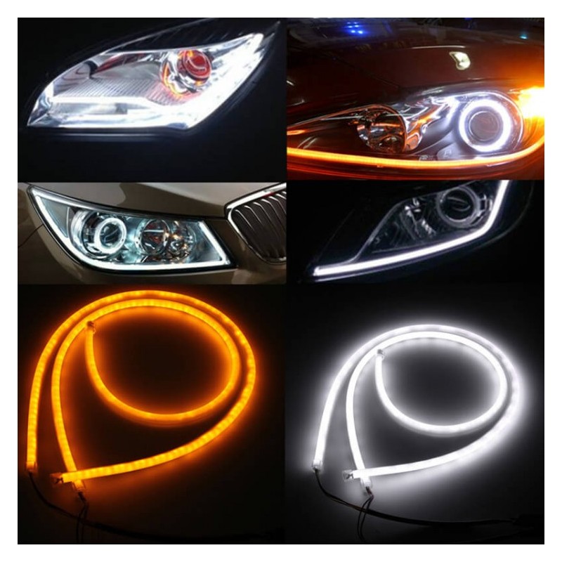 KIT Tubo Neon Strip Led Auto 60cm Bicolore