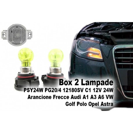 Lampade PSY24W PG20/4 12180SV C1 12V 24W Arancione Frecce Audi A1 A3 A6 VW Golf Polo Opel Astra