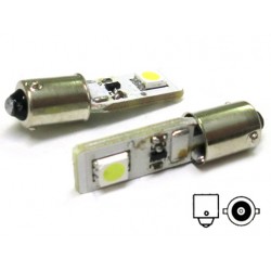 Lampada Led Canbus BA9S T4W 2 Smd No Errore Piedi Diritti 12V Con Resistenza