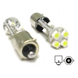 Lampada Led Canbus BA9S T4W 8 Smd No Errore Piedi Diritti 12V Con Resistenza