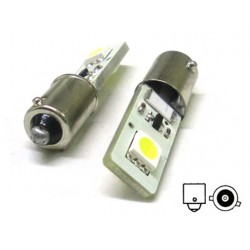 Lampada Led Canbus BAX9S H6W 2 Smd No Errore Piedi Storti 12V Luci Posizione Con Resistenza