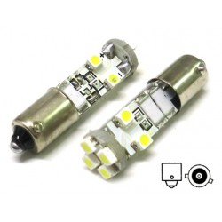 Lampada Led Canbus BAX9S H6W 8 Smd No Errore Piedi Storti 12V Luci Posizione Con Resistenza