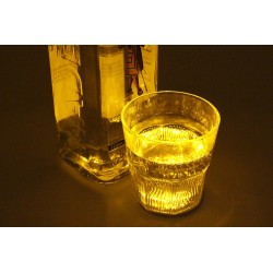 2 PZ Luci Led Sotto Bottiglia Vino Grappa Sotto Bicchiere Colore Giallo Yellow Luminoso Per Bar Pub
