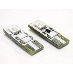 Lampada Led Canbus T10 W5W 2 Smd Blue No Errore Check Luci 12V Con Resistenza