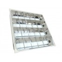 2 Kit Plafone Plafoniera Tubo Led A Griglia Da Incasso 595 X 595mm Per 4 Tubi Led T8 Da 60cm