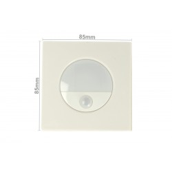 Faretto Luci Led Segnapasso Con Sensore Movimento 3W Bianco Neutro Quadrato Scatola Incasso 86X86 da Muro Incluso SKU-5570