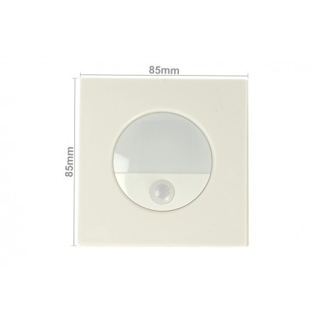 Faretto Luci Led Segnapasso Con Sensore Movimento 3W Bianco Neutro Quadrato Scatola Incasso 86X86 da Muro Incluso SKU-5570