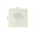 Faretto Luci Led Segnapasso Con Sensore Movimento 3W Bianco Neutro Quadrato Scatola Incasso 86X86 da Muro Incluso SKU-5570