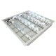 2 Kit Plafone Plafoniera Tubo Led A Griglia Da Incasso 595 X 595mm Per 4 Tubi Led T8 Da 60cm