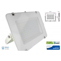 Faro Led Flood Light 200W IP65 Bianco Neutro Super Slim 56mm Carcassa Bianca Samsung Garanzia 5 Anni SKU-420