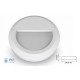 Faretto Luci Led Segnapasso Rotondo Carcassa Bianca 2W Bianco Neutro IP65 Montaggio a Plafone SKU-1314