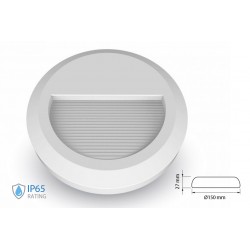 Faretto Luci Led Segnapasso Rotondo Carcassa Bianca 2W Bianco Neutro IP65 Montaggio a Plafone SKU-1314