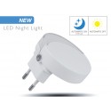 Faretto LED Segnapasso Notturno Rotondo Mezza Luna 0,5W con Sensore Crepuscolare Bianco Caldo 3000K 65X55mm IP20 Chip Samsung S