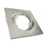 Porta Faretto Led GU10 MR16 Orientabile Quadrato Con Ghiera Satinato