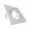 Porta Faretto Led GU10 MR16 Orientabile Quadrato Con Ghiera Bianco