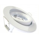 Porta Faretto Led GU10 MR16 Orientabile Rotondo Con Ghiera Bianco