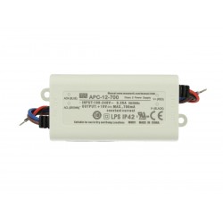 Led Driver CC MeanWell APC-12-700 Trasformatore 700mA 9V-18V DC 12W Corrente Costante IP42