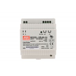 Alimentatore Rotaia Industriale MeanWell DR-60-24 60W 24V Barra Guida DIN Rail Power Supply Universale