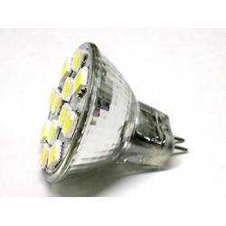 Lampada LED MR11 GU4 12 SMD 5050 2W Bianco Freddo 12V DC Per Lampadario